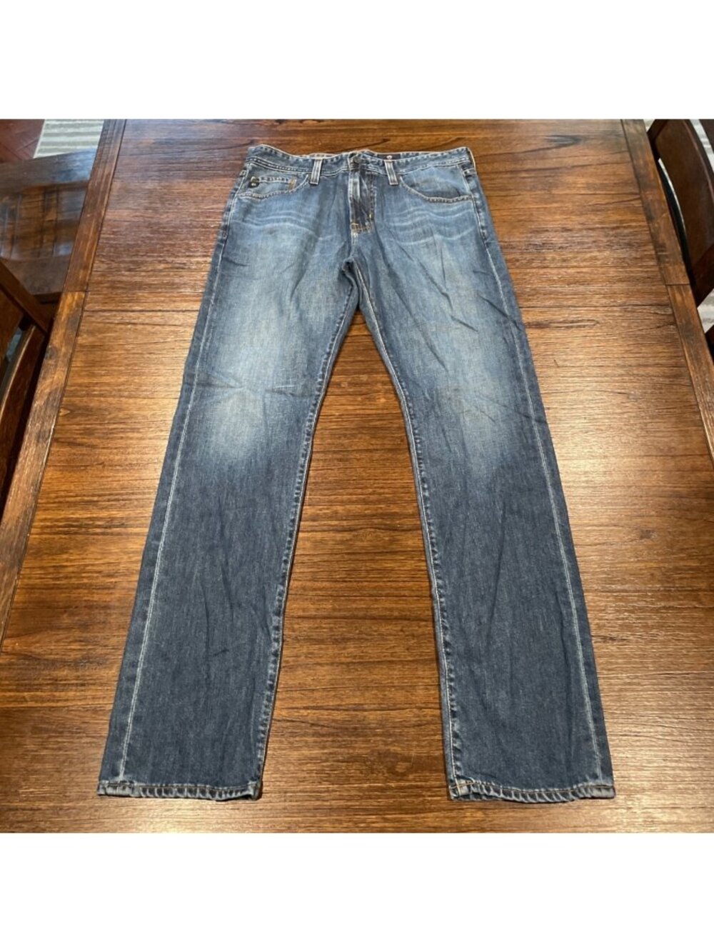 AG Graduate Tailored Jean 32x34 Sample Line Lightweight Denim Faded Distressed